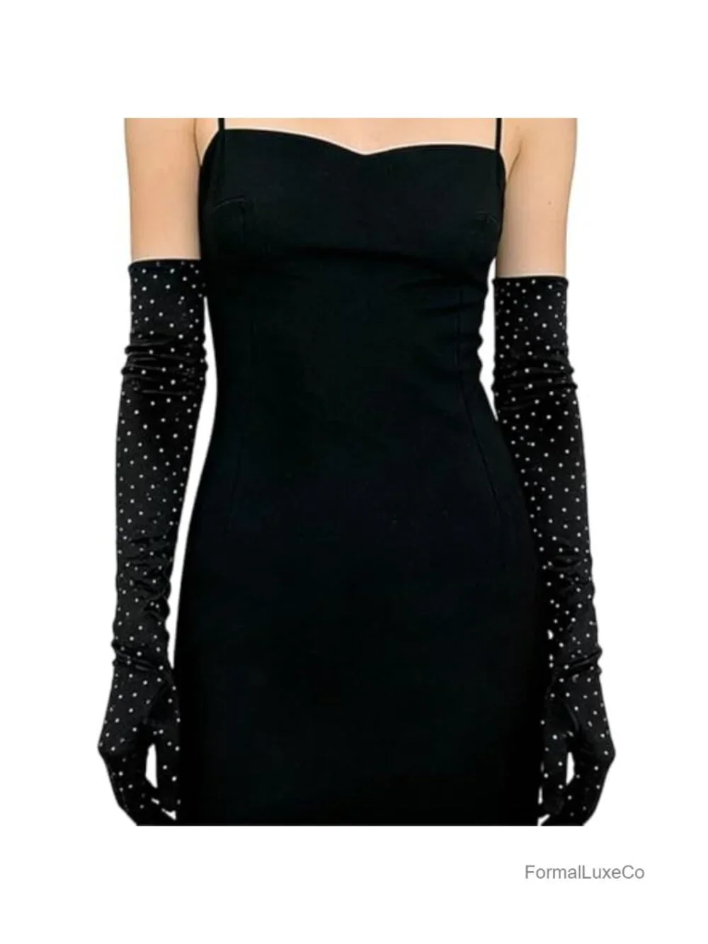 Long Elbow Gloves Retro Shiny Sequin Stretchy Opera Party Gloves Evening